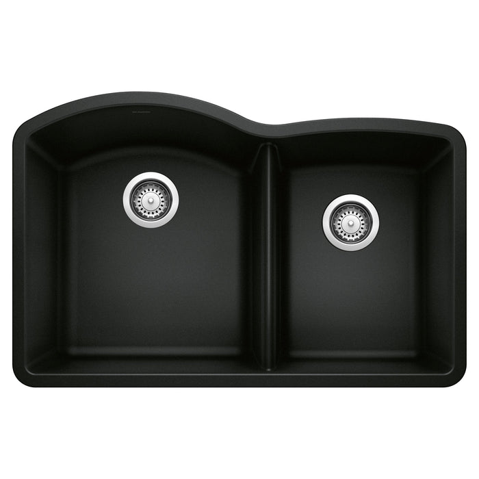 BLANCO 442909 Diamond 1-3/4 Double Bowl Kitchen Sink - Coal Black