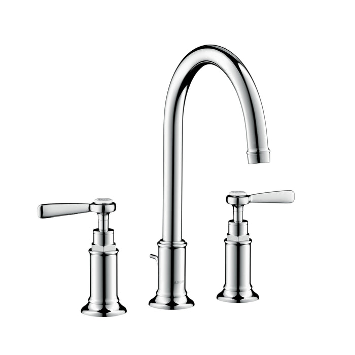 AXOR Montreux Widespread Faucet 180 with Lever Handles and Pop-Up Drain, 1.2 GPM