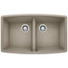 BLANCO 441290 Performa Equal Double Bowl Kitchen Sink - Truffle